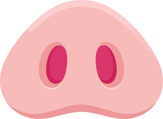 Pink pig nose isolated on white background