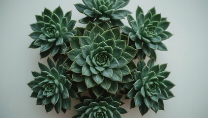 Collection Of Beautiful Green Succulent Plants Arrangement