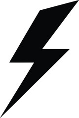 Black lightning bolt icon - simple vector symbol