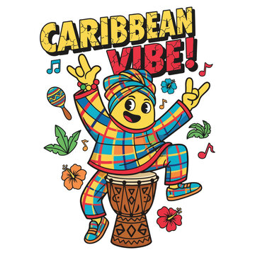 tshirt design caribbean-vibes-island