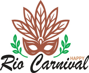 Brazil Rio Carnival, Colorful card, Holiday Party and Celebration icon. Easy to reuse, EPS 10