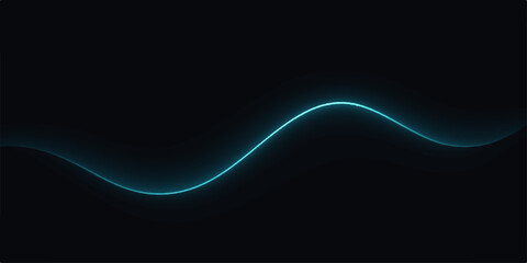 Abstract blue fractal background with flowing wave and light lines for futuristic digital design