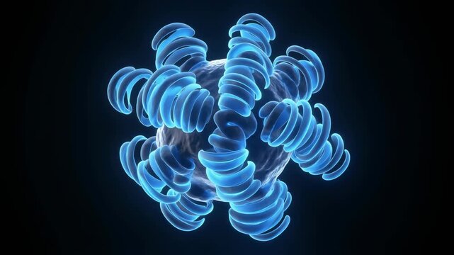 Microscopic view of the nuclear pore complex, illustrating its gate-like structure.