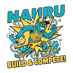 tshirt design nauru-build-compleate-cartoon