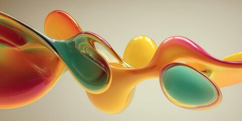 Abstract Fluid Forms in Vibrant Colors for Design