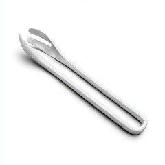 Obraz premium A sleek, modern white plastic food tong on a clean surface for culinary use.