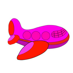 Simple vector illustration of airplane with transparent background.