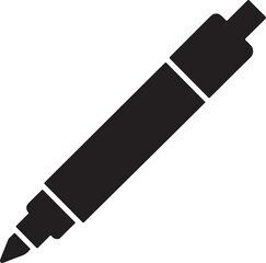 Black marker pen vector icon for writing drawing and highlighting on white background