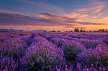 Lavender field at sunrise