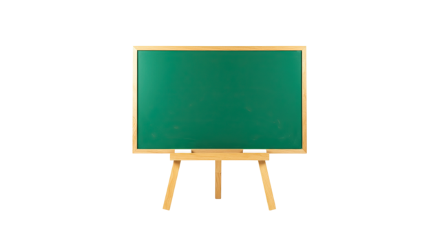 Green Chalkboard on Easel Stand for School or Presentation Concept