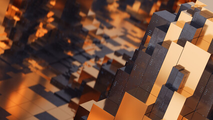 Virtual cube-based architecture symbolizing the integration of big data, AI ecosystems