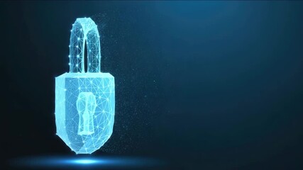 Secure cyber lock protecting data with vibrant digital glow for modern technology applications - Powered by Adobe