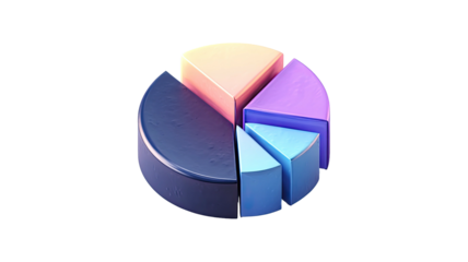 Pie chart model rendered with pastel segments