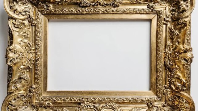 Ornate gold frame with white space
