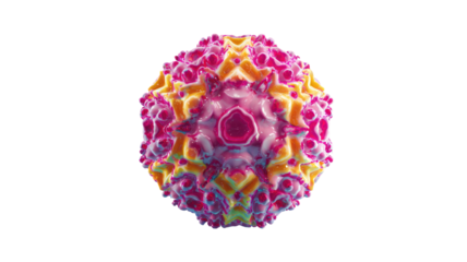 Complex orb with floral, geometric features