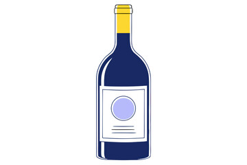 Illustration of a wine bottle with a label