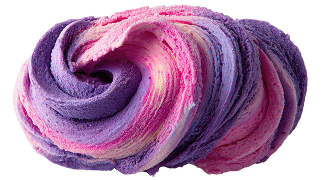 	
A swirl of pink and purple ice cream on transparent background	

