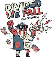 tshirt design divide-we-fall-era-of-un-rest