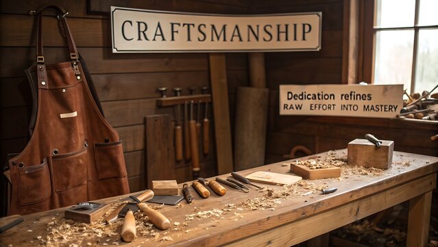 Woodworkers workshop with tools and craftsmanship on display