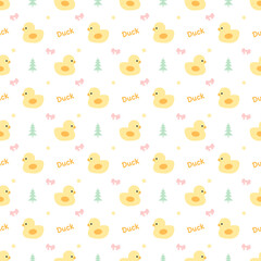 Seamless pattern with ducklings 