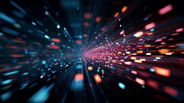 Experience the future with dynamic data streams and energetic light trails, perfect for innovative tech companies and cutting-edge marketing campaigns