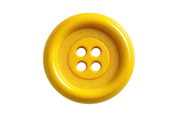 Round yellow button with four holes