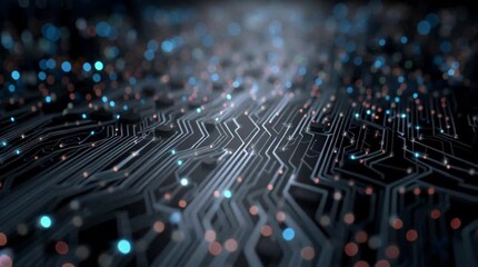 Futuristic circuit board animation with glowing data streams, perfect for technology, innovation, and digital transformation themed projects - Powered by Adobe