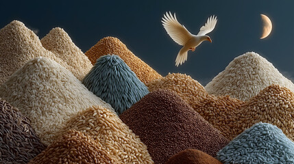 "Five Grains Worship Heaven - Pray for New Life", Xia-Shang-Zhou Miao Migration, Grain Sacrifice, Phoenix Crescent Moon Rebirth