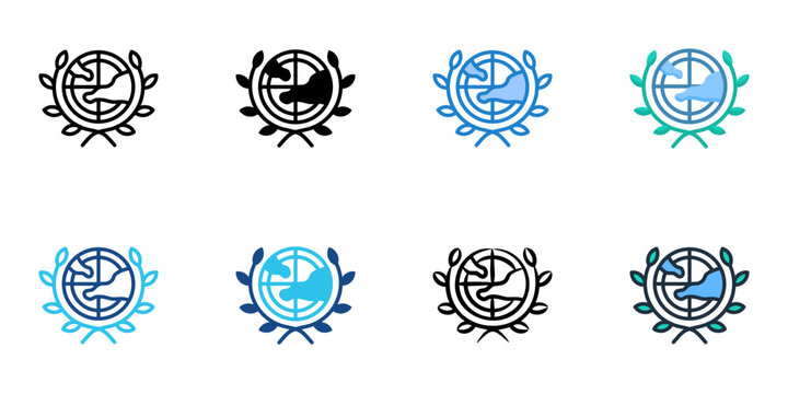 United Nations icon set multiple style collection 
