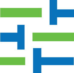 Obraz premium Slider,Abstract pattern of blue and green geometric shapes.eps