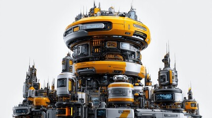 Futuristic City Structure: A dynamic depiction of an advanced city showcasing cutting-edge architecture and design, featuring intricate details.