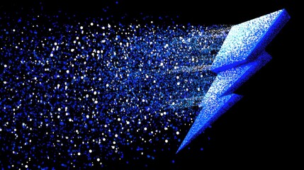 Dynamic lightning bolt animation in digital art abstract visuals dark background electric concept
