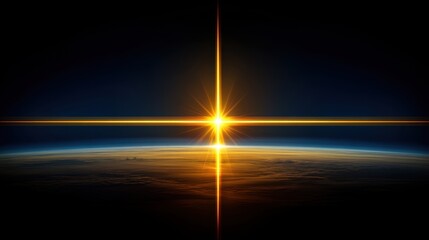 Stunning sunrise over earth from space cosmic event celestial scene outer space awe-inspiring view nature's beauty