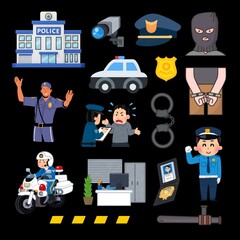 Policeman theme vector