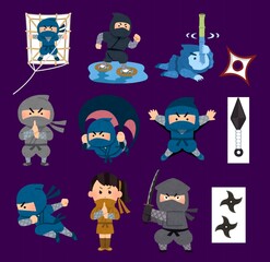 Skill ninja theme vector