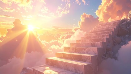 Stairway to Heaven: Majestic Clouds and Golden Sunlight.