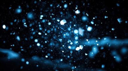 Obraz premium Snowfall dance winter wonderland abstract visuals dark background close-up ethereal beauty