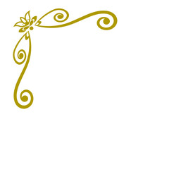 Arabesque pattern golden floral frame