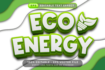 Eco Energy 3d text effect and editable text effect green color