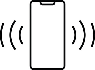 Ringing Phone Icon  Minimal Black Line Vibrating Cellphone Vector