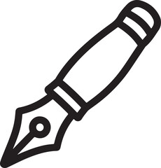 Fountain pen vector icon representing writing, education, and communication tools for various purposes