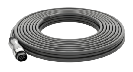 Coiled electric vehicle charging cable