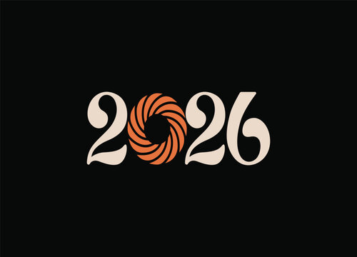 Elegant 2026 Typography Design for New Year Celebrations and Future Trends with Modern Aesthetic and Eye Catching Graphics