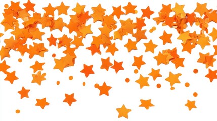 Celebration of stars festive event with orange confetti in a joyful atmosphere