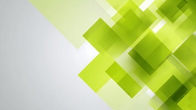 Geometric shapes overlapping with light green and gray gradients abstract background
