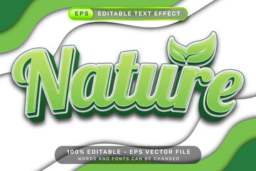 Nature 3d text effect and editable text effect green color