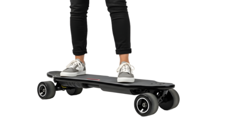 Eskateboarding balancing on the electric board