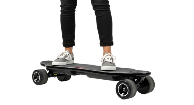 Eskateboarding balancing on the electric board