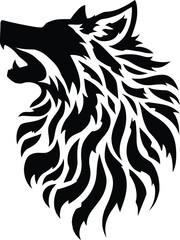 Obraz premium Abstract howling wolf head vector illustration