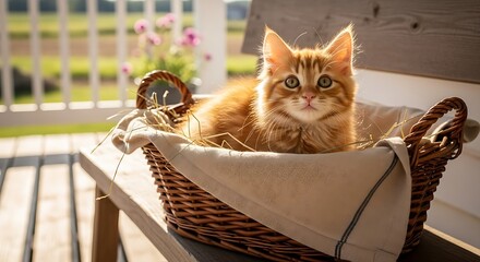A ginger cat resting on an open book in a warm cozy room, soft natural lighting and relaxing mood